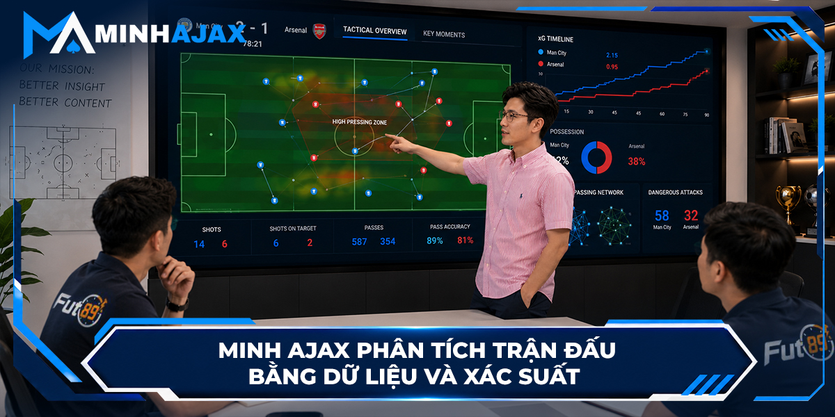 Minh Ajax phân tích trận đấu bằng dữ liệu và xác suất